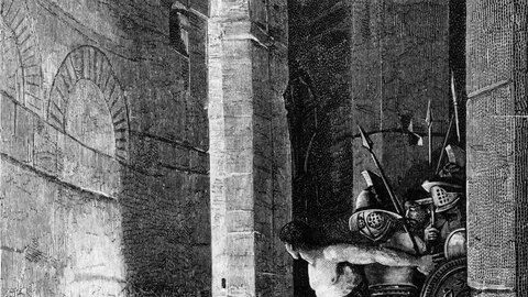 Bekstvo Spartaka i njegovih drugova iz gladijatorske škole u Kapui, slika Lodovika Poljagija