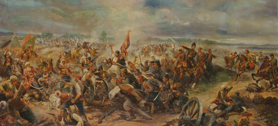 Prikaz boja na Mišaru 1806. godine, slika Afanasija Šeloumova
