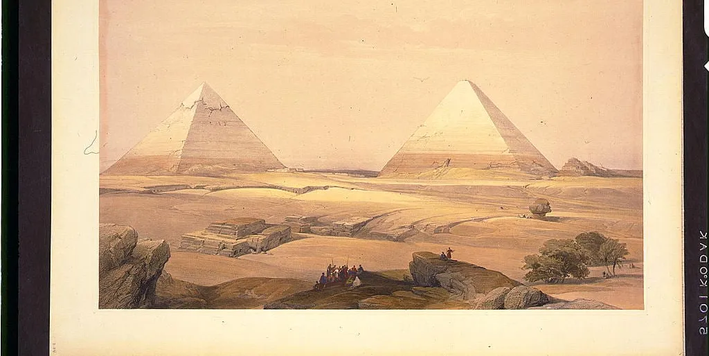 Piramide u Gizi, litografija Dejvida Robertsa iz 19. veka