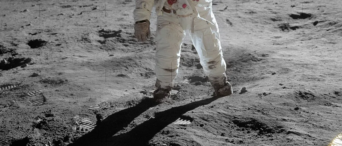 Astronaut Edvin Oldrin na površini Meseca, misija Apolo 11