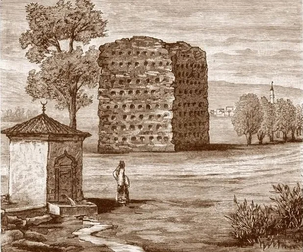 Ćele-kula na crtežu Feliksa Kanica iz 1863. godine
