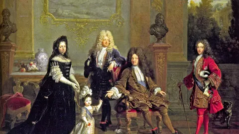 Luj XIV sa naslednicima, slika iz oko 1710. godine, pripisana Nikoli de Laržijeru