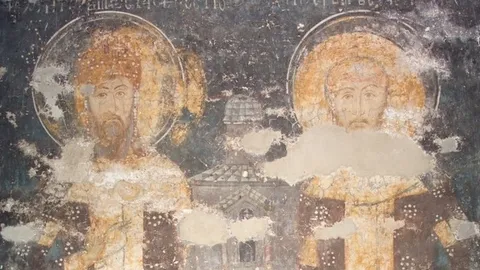 Ktitorski portret kralja Stefana Dečanskog i njegovog sina cara Stefana Dušana, manastir Dečani