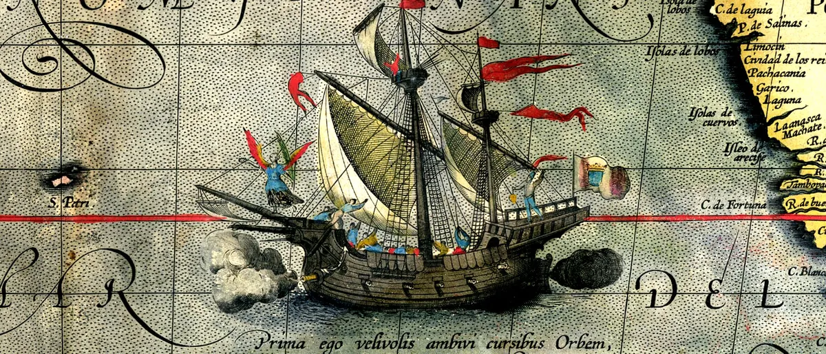 Brod Viktorija na Ortelijusovoj mapi iz 1590. godine