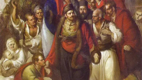 Slika „Takovski ustanak", delo Đure Jakšića (1878)