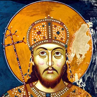 Portret cara Dušana sa freske u manastiru Lesnovo