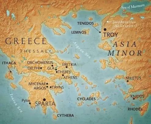 Karta antičke Troje i okoline