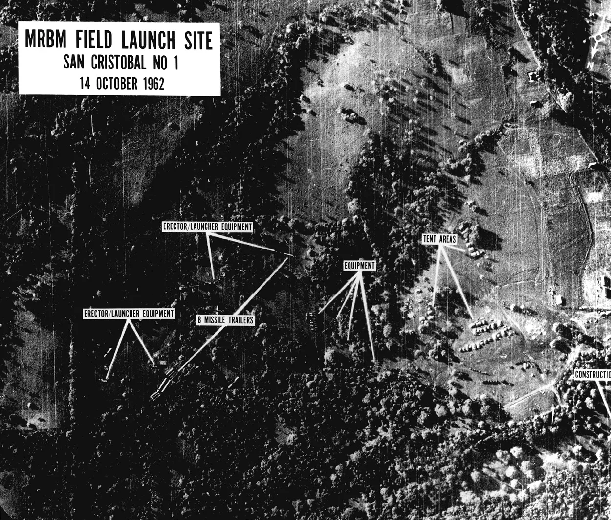 Snimak iz aviona U-2: sovjetske raketne rampe na Kubi
